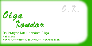 olga kondor business card